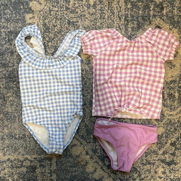 Carter’s blue and purple gingham bathing suits size 2T - Picture 1 of 8